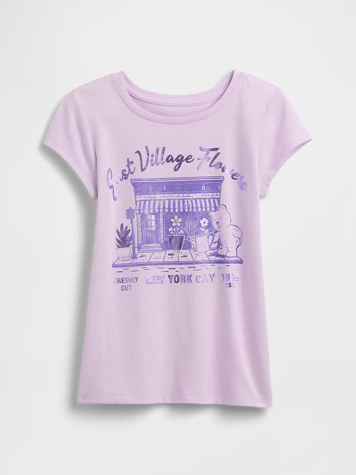 Gap Kids Graphic T-Shirt-Pale Lilac Purple