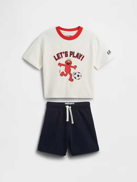 babyGap Sesame Street Two-Piece Outfit Set- New Off White Elmo Soccer