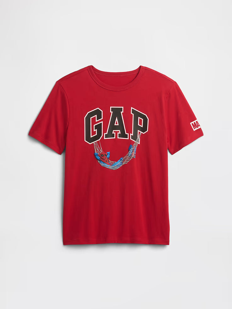 Gap Boys' Marvel Spider-Man Logo T-Shirt-Modern Red