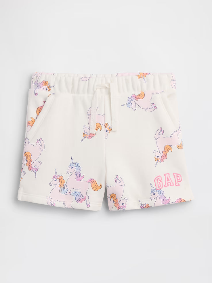 babyGap × Disney Print Pull-On Shorts-New Off White Unicorns