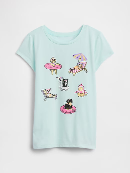 Gap Kids Graphic T-Shirt-Salt Air Blue