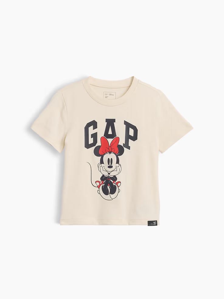 babyGap × Disney Minnie Mouse Logo T-Shirt-Chino Minnie