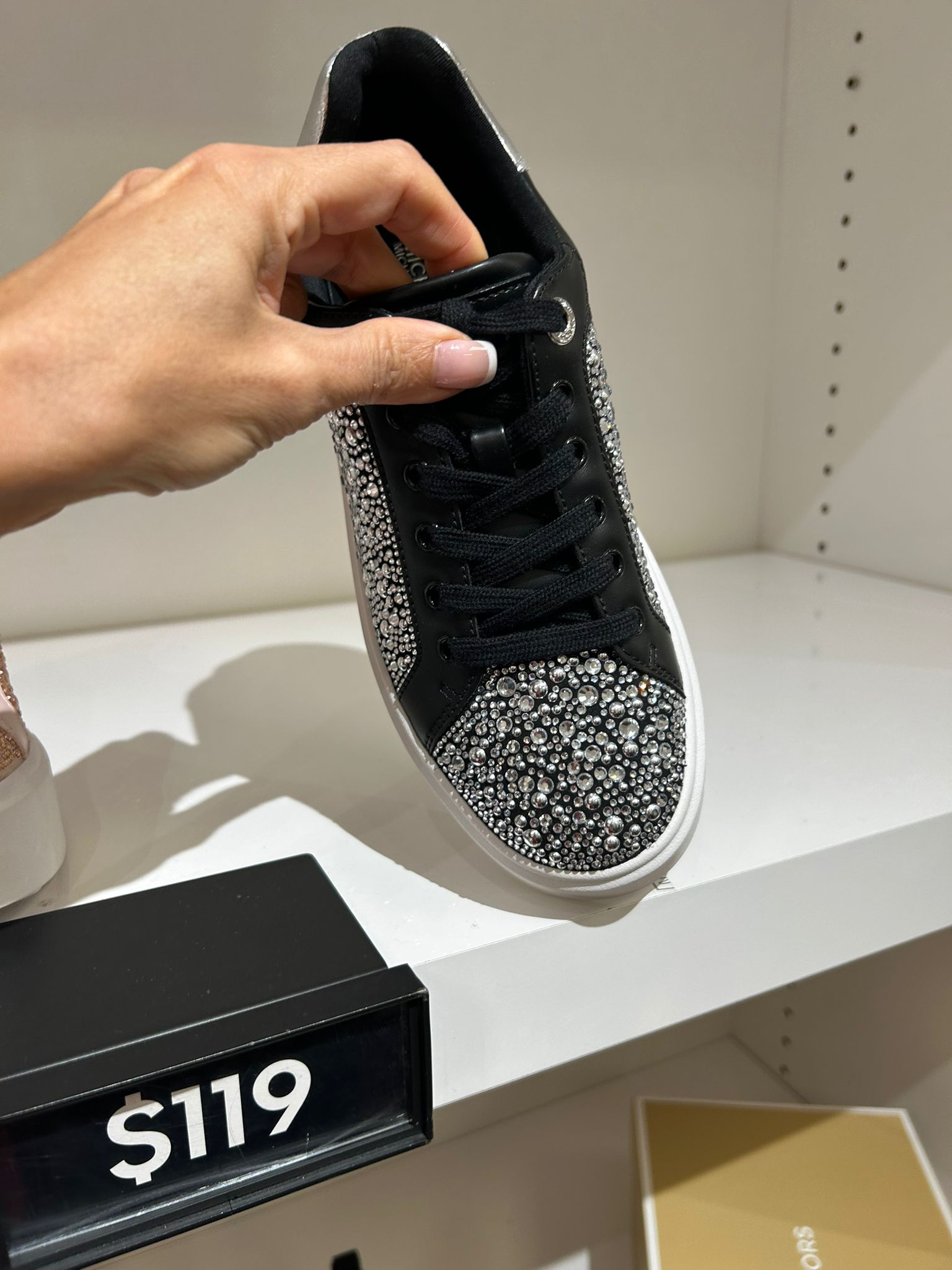 Michael Kors WOMENS' Romey Embellished Platform Sneaker BLACK