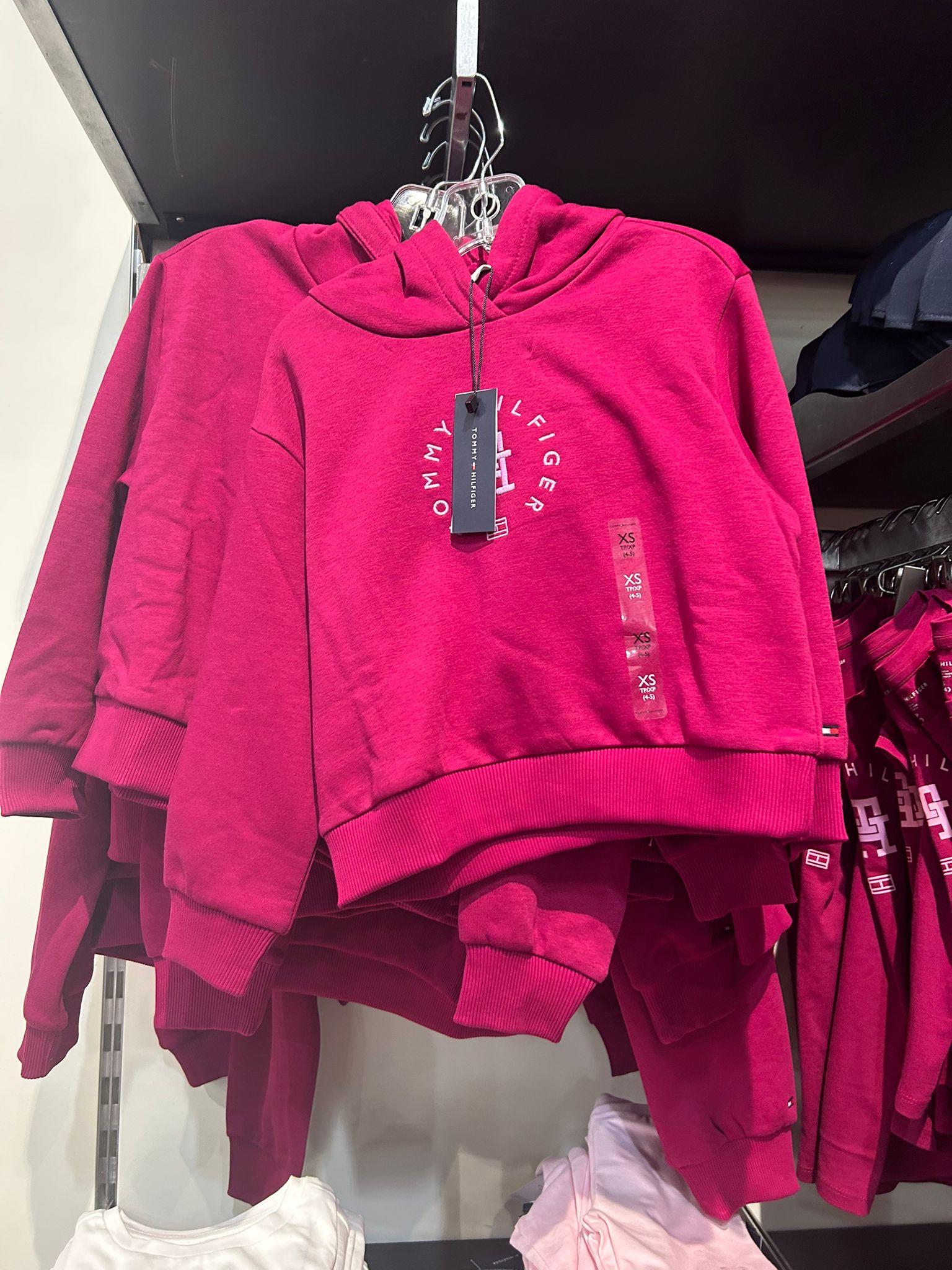 TOMMY Girls Circle Logo Hoodie Italian Wine