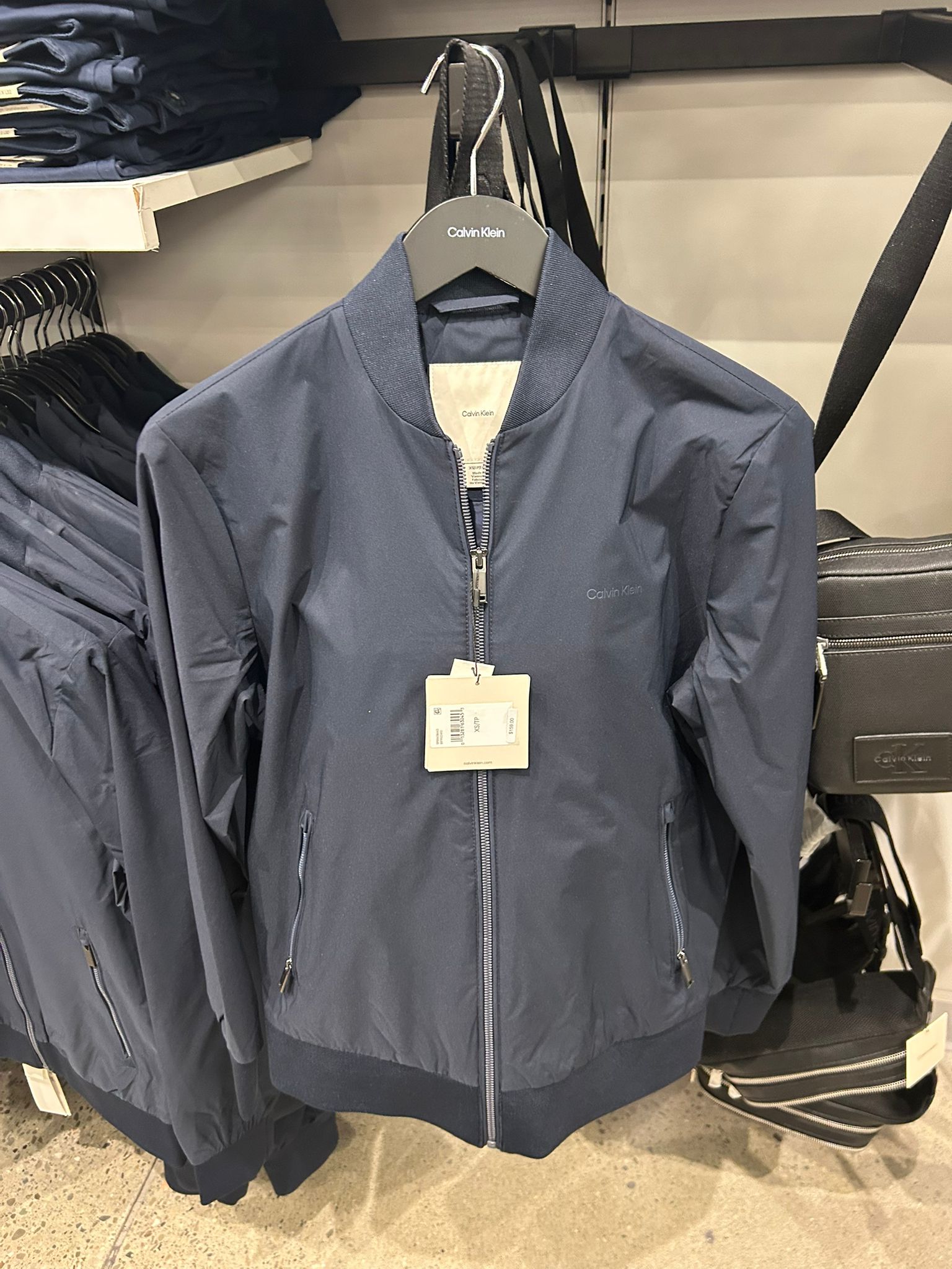 Calvin Klein MENS' Matte Bomber Jacket Sky Captain