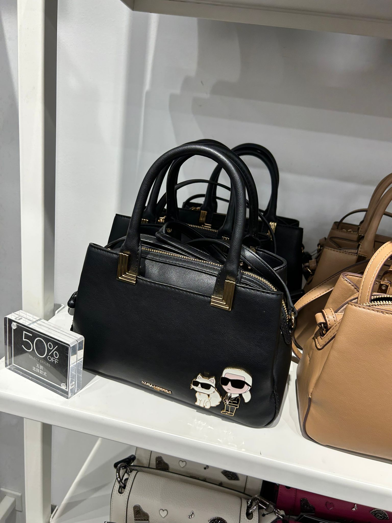 Women's KARL MERIBEL CROSSBODY WITH CATE PINS BLACK