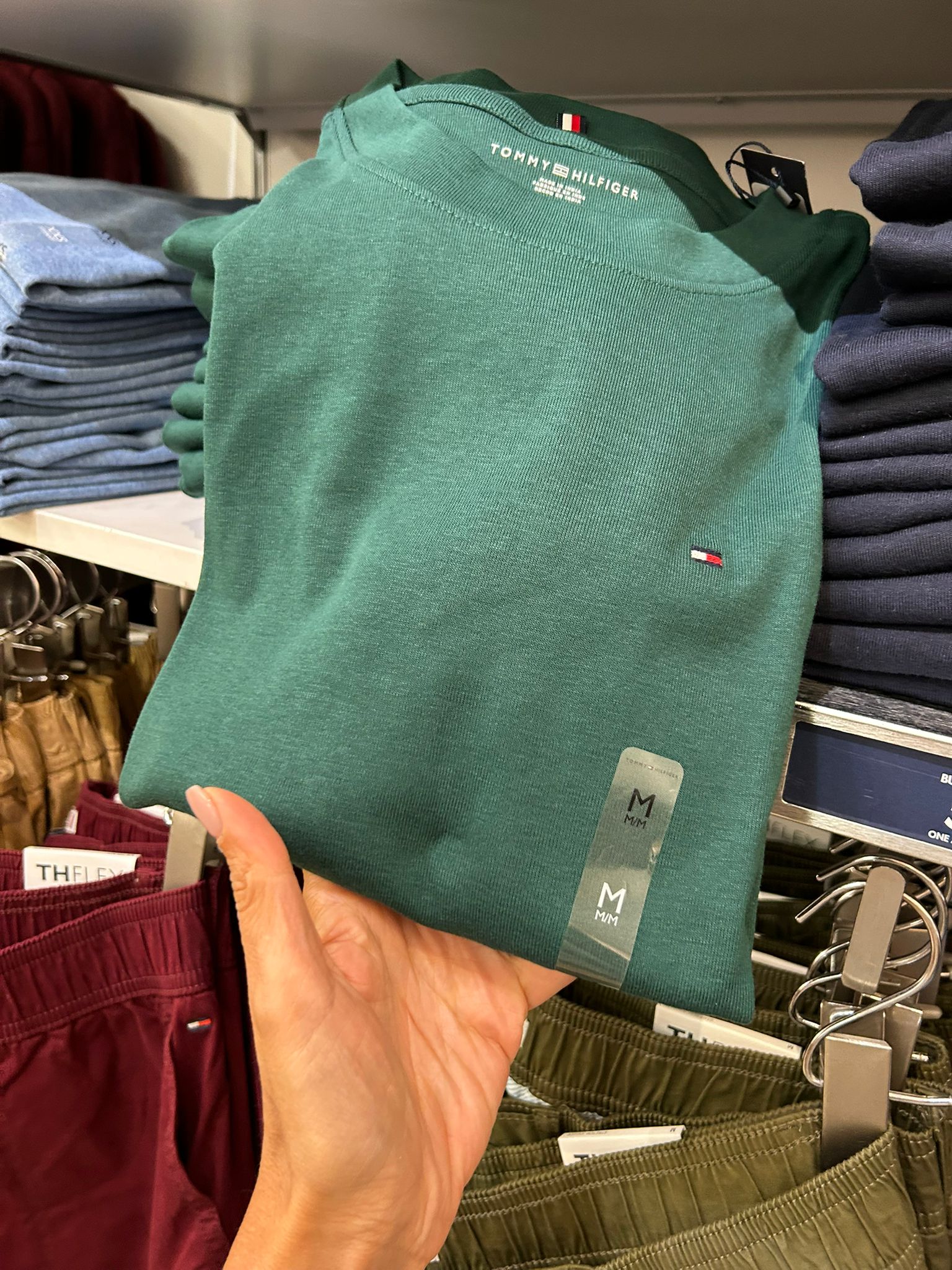 Womens' TOMMY Long-Sleeve Crewneck Favorite T-Shirt Ornamental Green