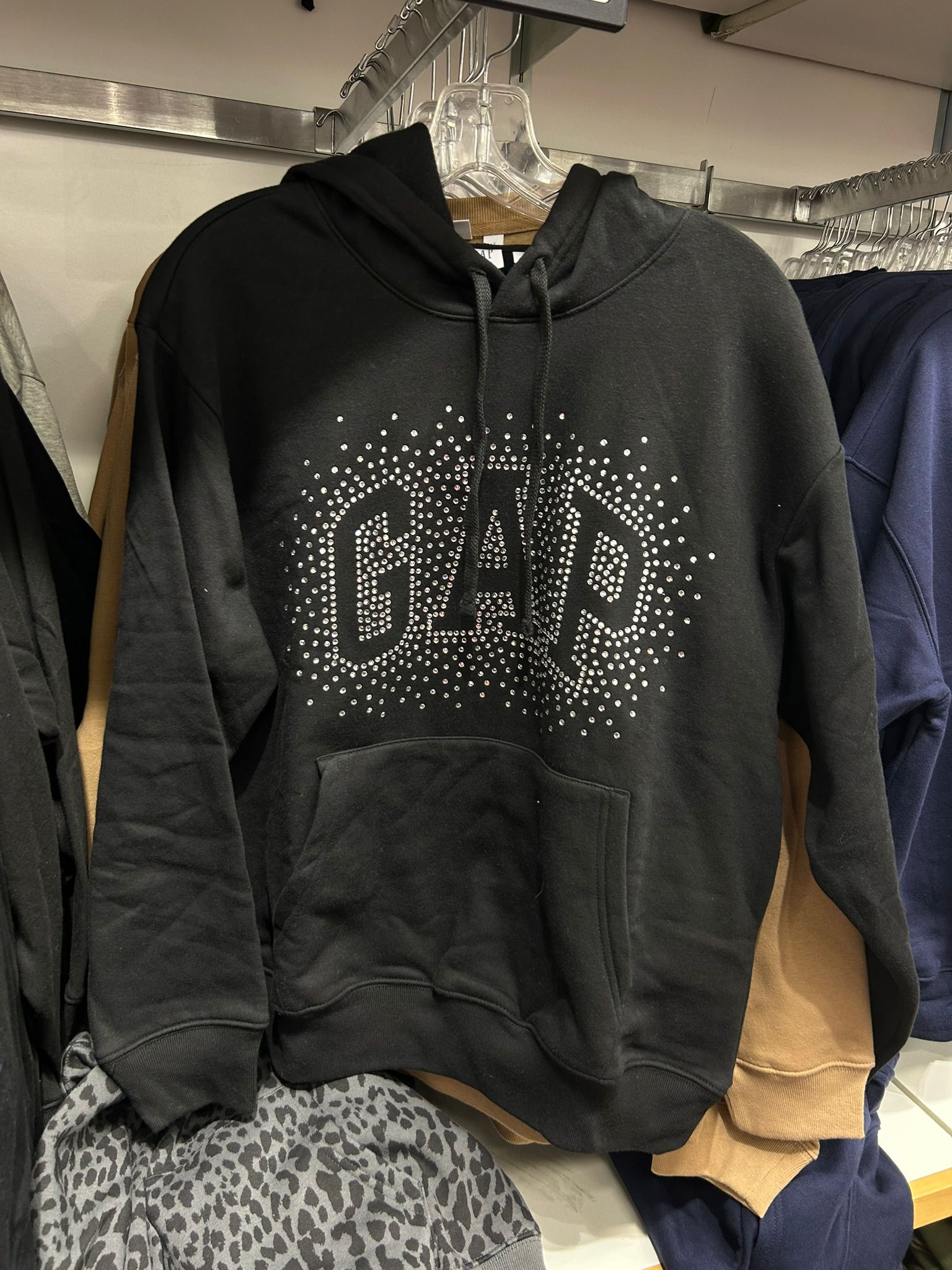 Womens' Relaxed Gap Logo Hoodie Black Shine