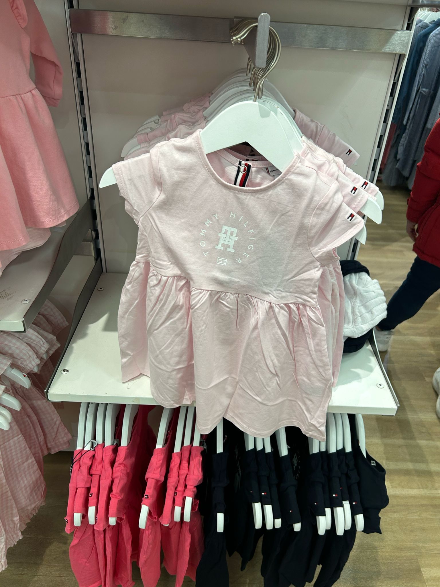Baby Girls' Tommy Short-Sleeve Circle Logo Dress/ light pink
