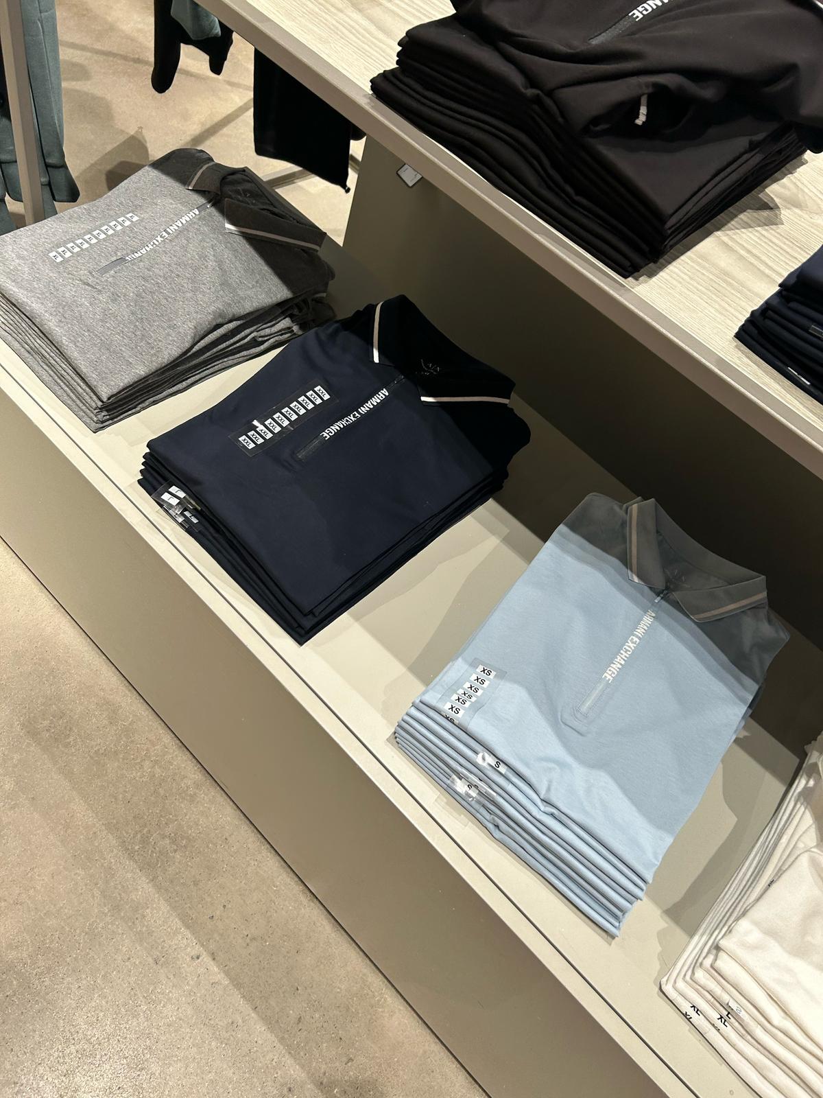 A X Armani Exchange Men Fixed Cotton Jersey Polo T-shirt/ BLUE
