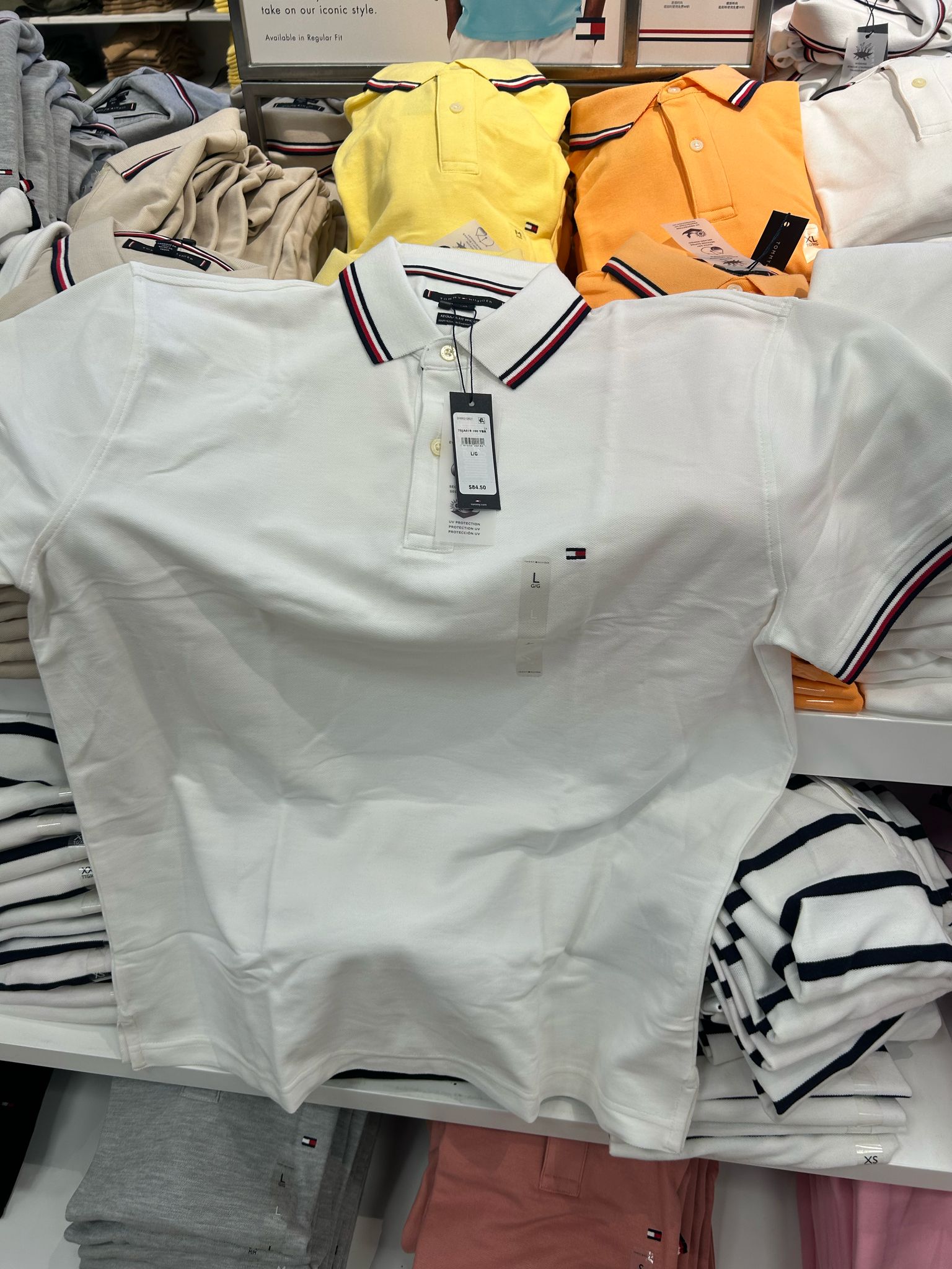 Mens' Regular Fit Tommy Wicking Polo/ White