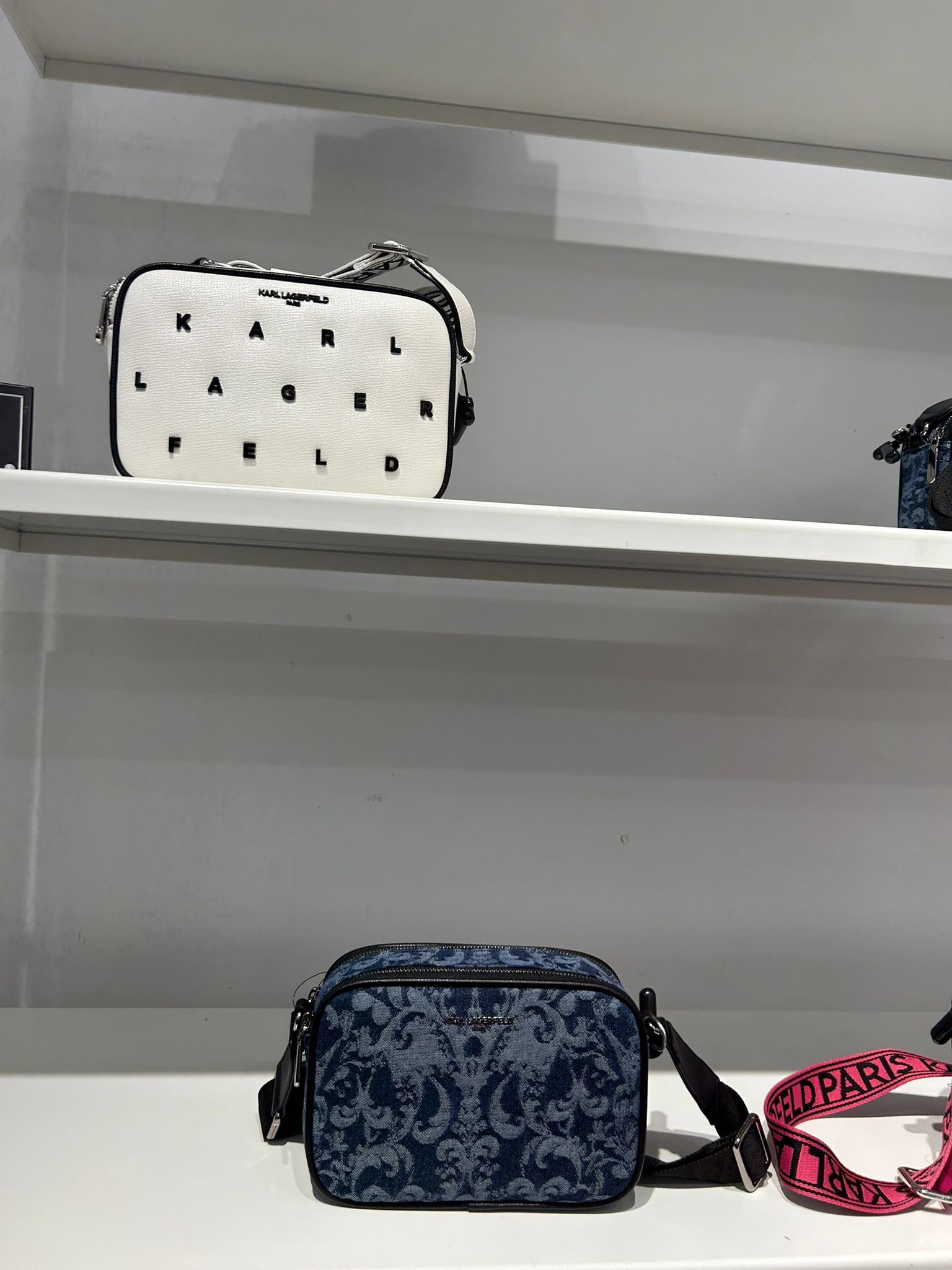 Karl Lagerfeld Paris Womens' MAYBELLE CAMERA CROSSBODY Denim Blue