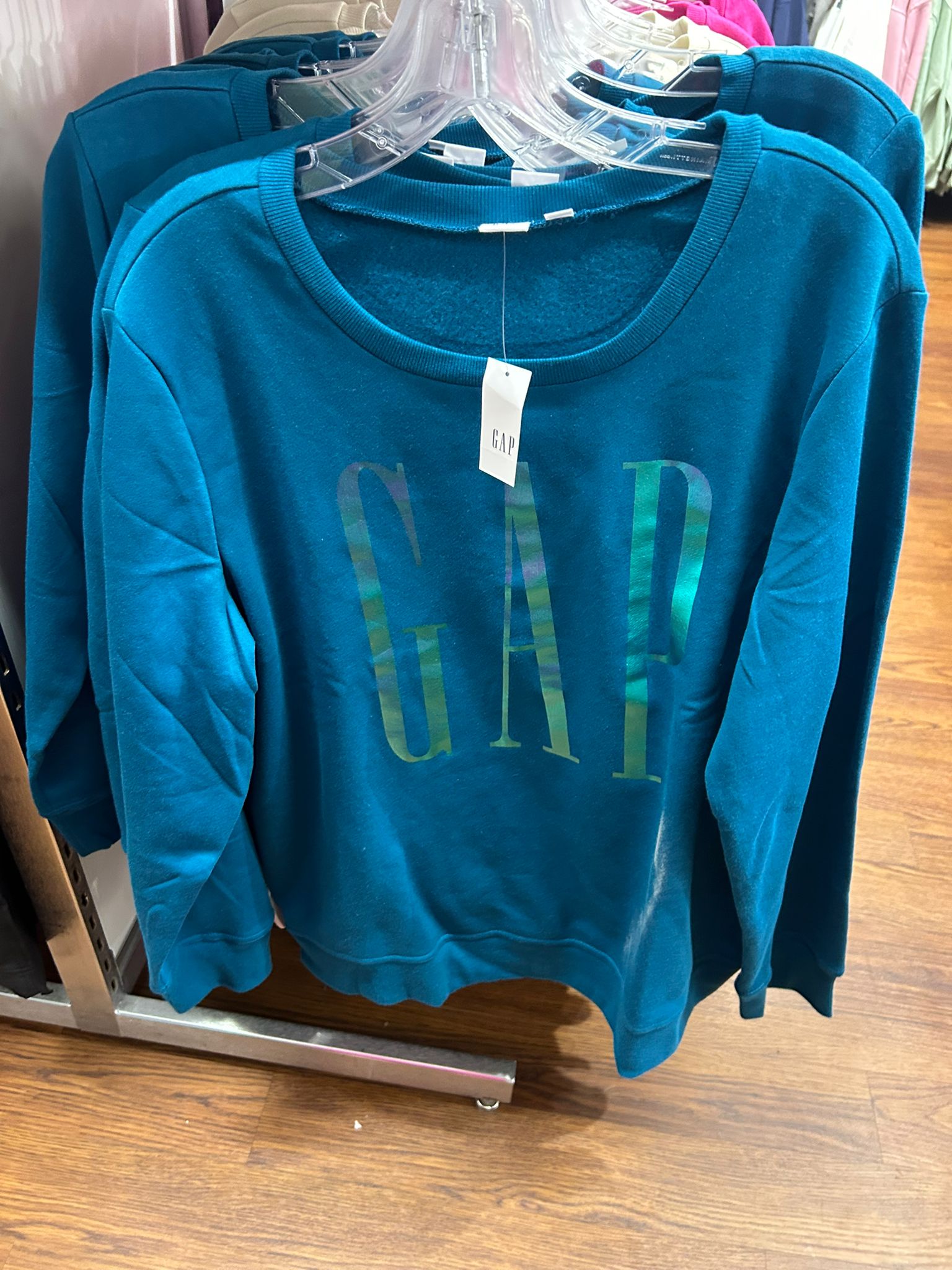 Gap Womens' Relaxed Gap Logo Sweatshirt Deep Water Teal