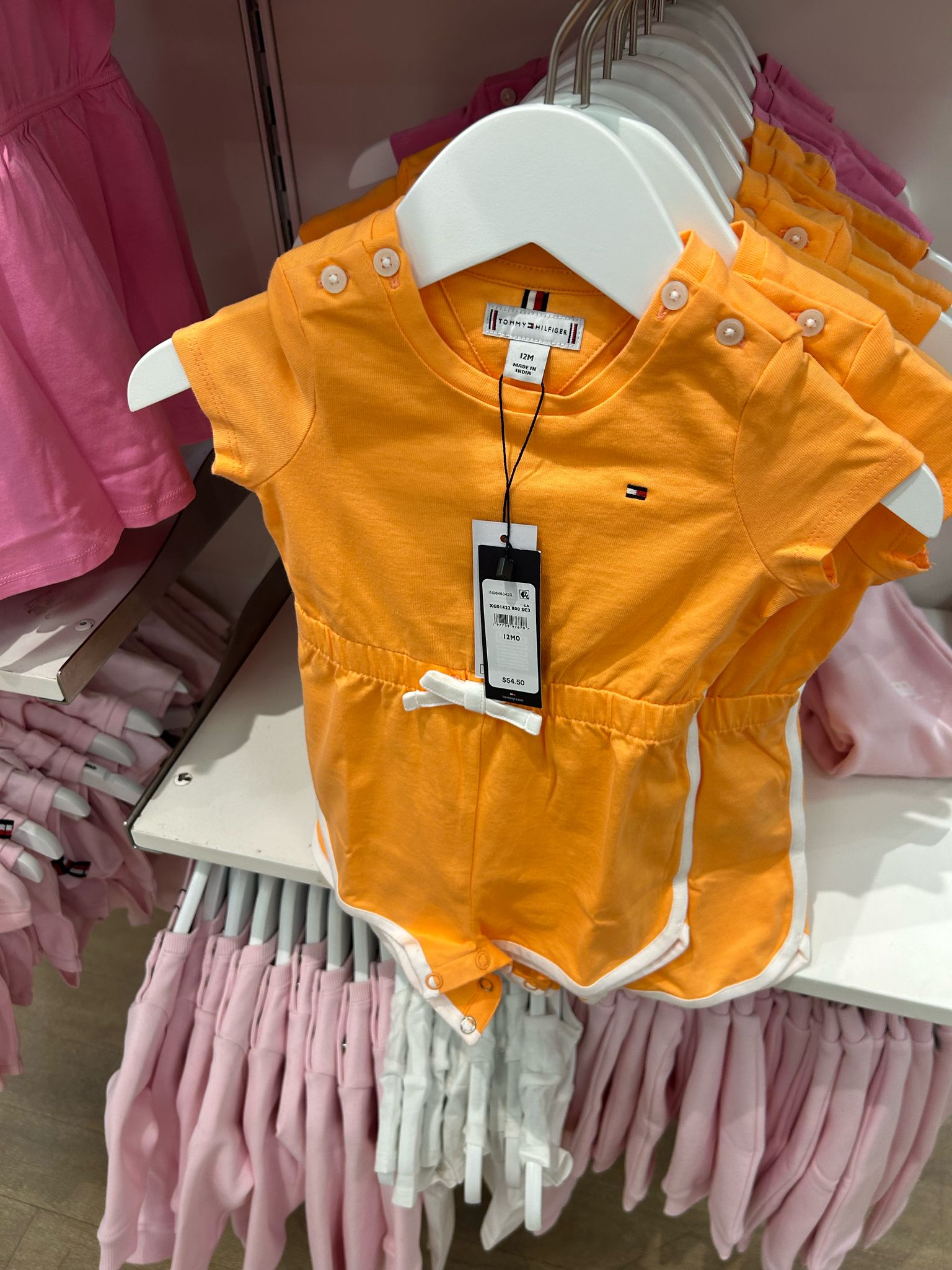 Tommy Hilfiger Baby Girls Sporty Romper/ Orange