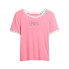 GapKids Girls' Ringer Graphic T-Shirt-Pink