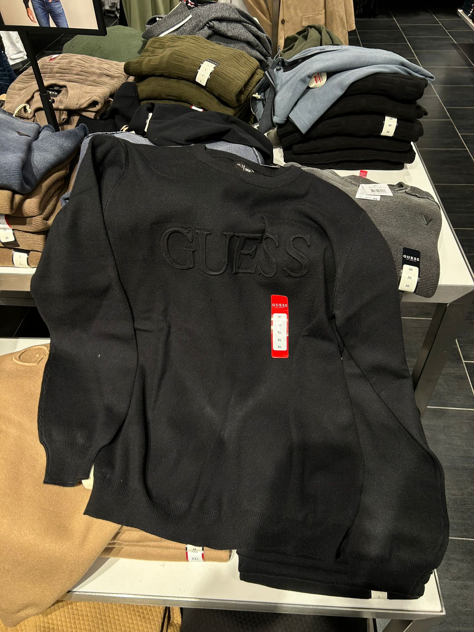 Guess MENS' Astero Logo Sweater Black