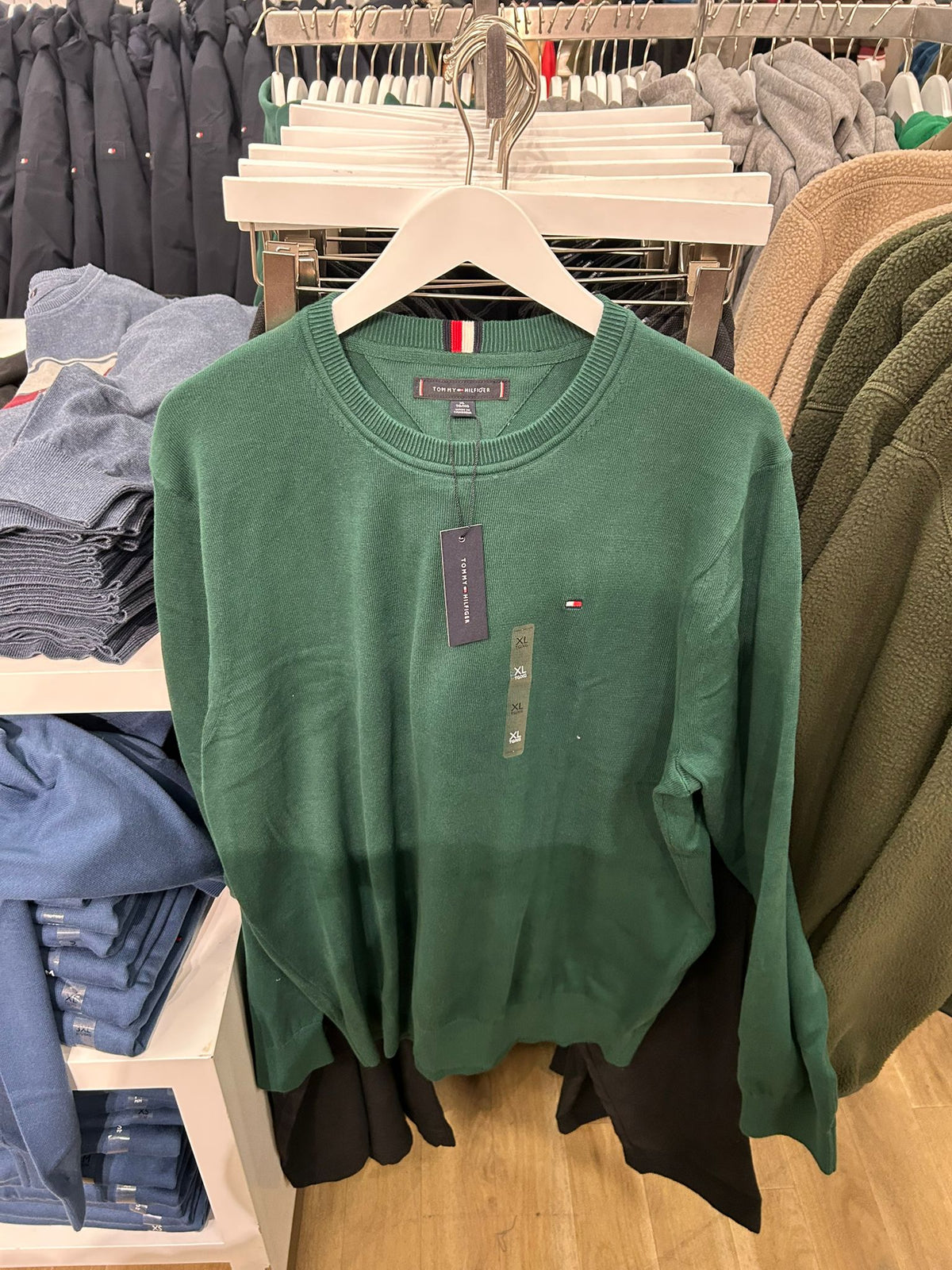 Tommy MENS' Classic Crewneck Sweater Ornamental Green