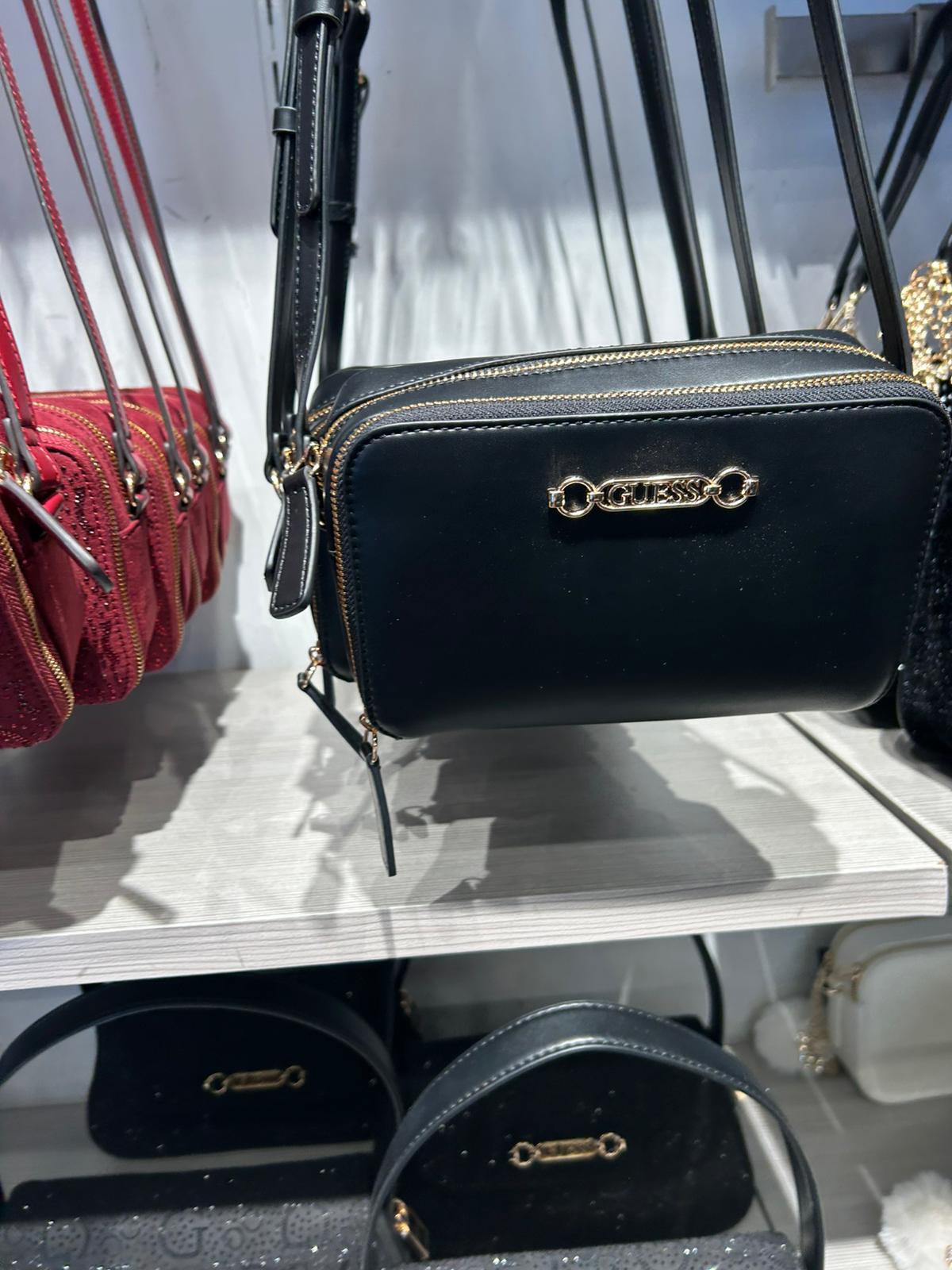 Women's Guess Avelina Double-Zip Crossbody Black
