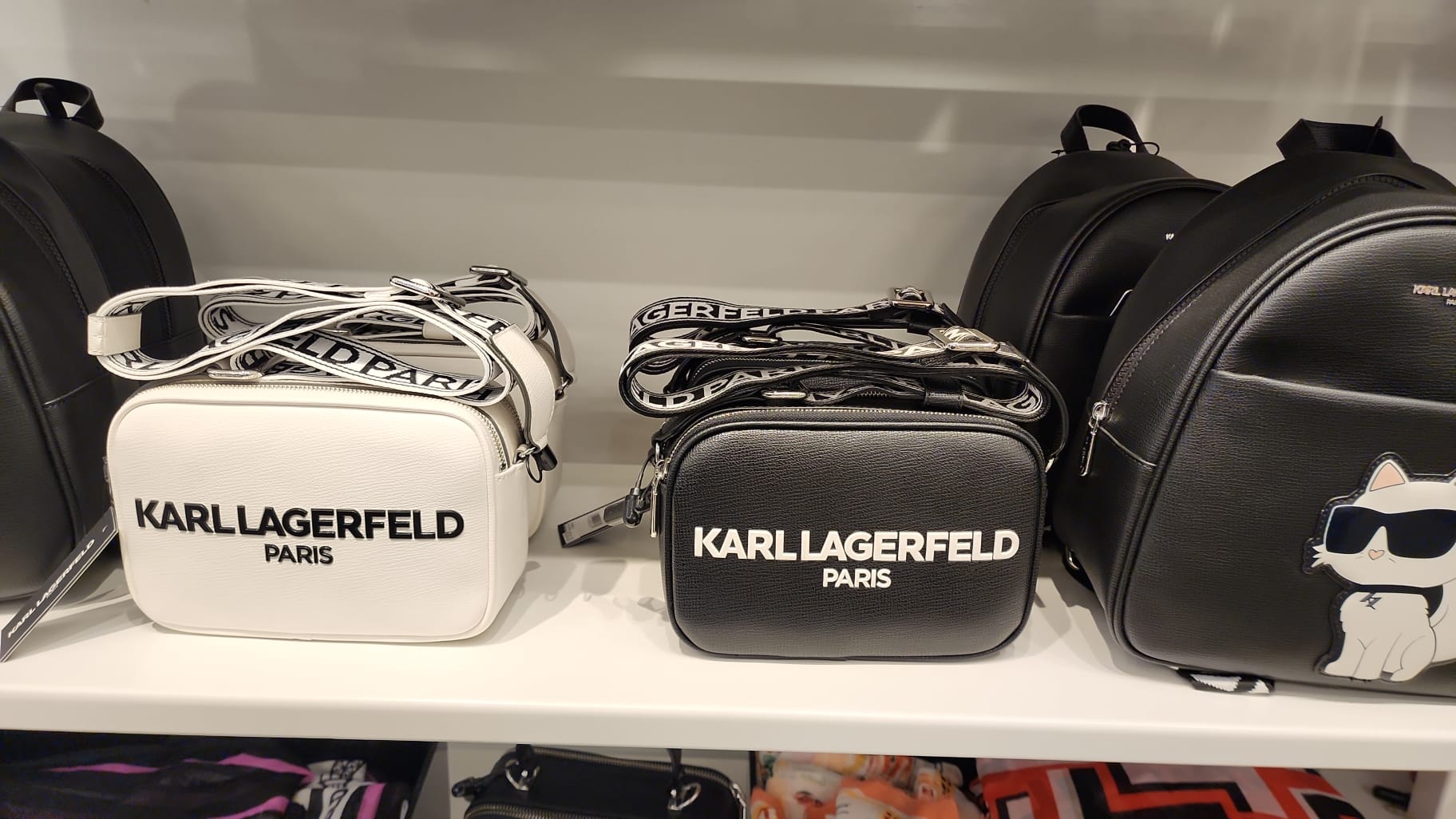 Womens' Karl Lagerfeld Paris MAYBELLE CAMERA CROSSBODY/ White