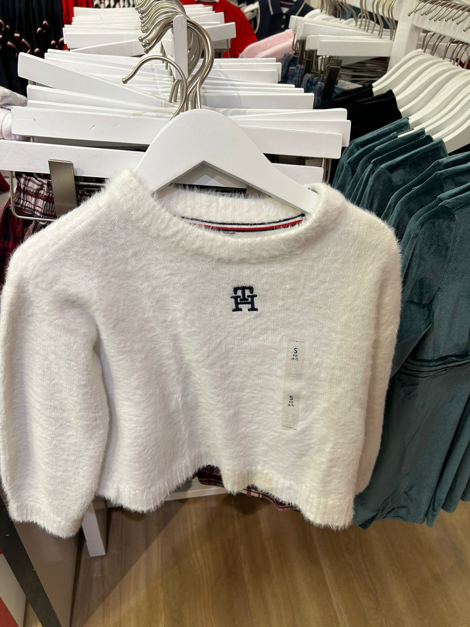 Tommy Hilfiger Girls Monogram Soft Sweater in White