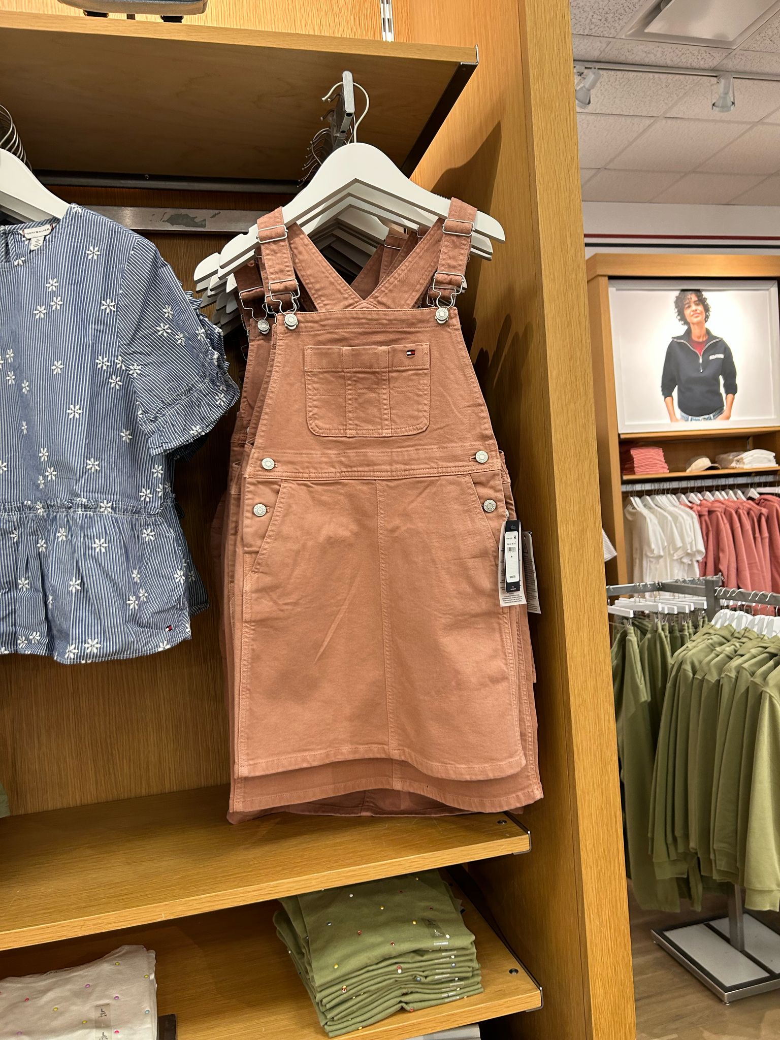 Tommy Hilfiger Girls Stretch Denim Overall Dress