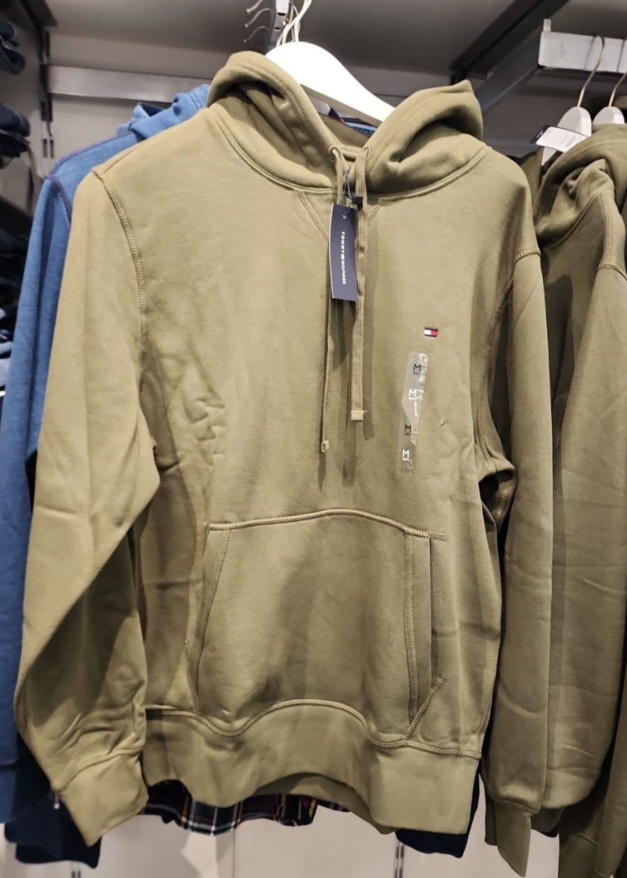 Tommy Mens'Classic Brushed-Fleece Hoodie