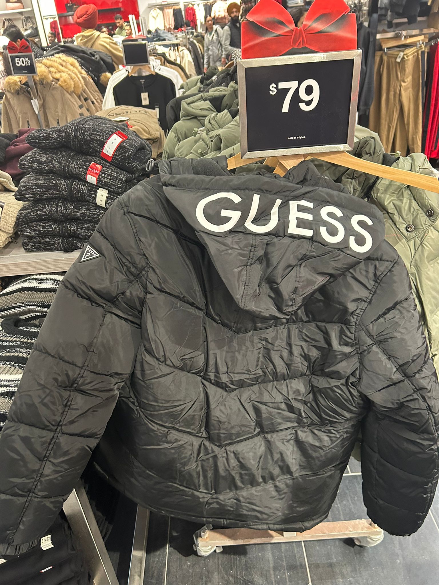 GUESS Mens' Eco Chano Puffer Jacket Black
