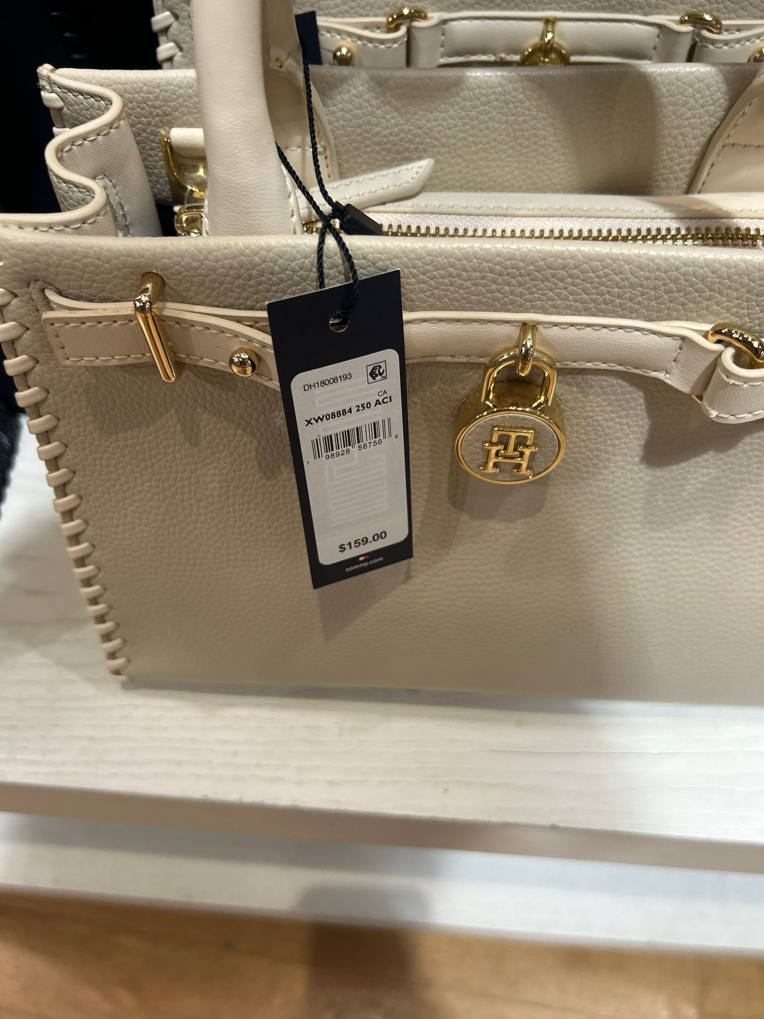 Tommy Hilfiger Women's American Icon Leather Tote-Beige