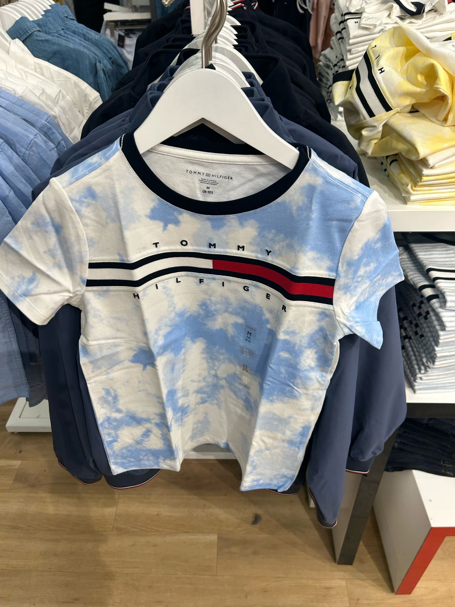 Boys' Tommy Hilfiger Tie-Dye Flag Logo T-Shirt/Vessel Blue