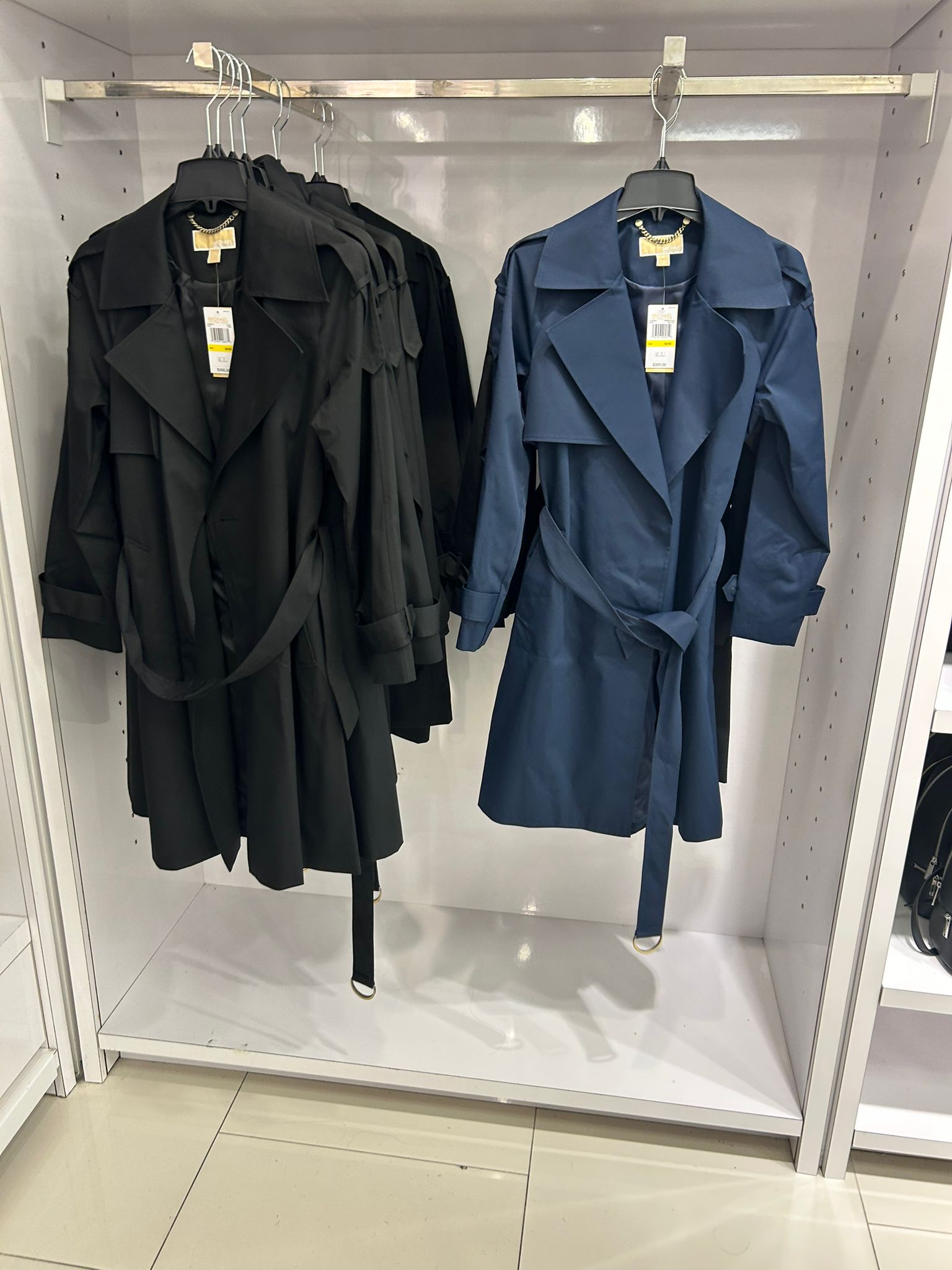 Michael Kors WOMENS' Belted Trench Coat MIDNIGHT BLUE
