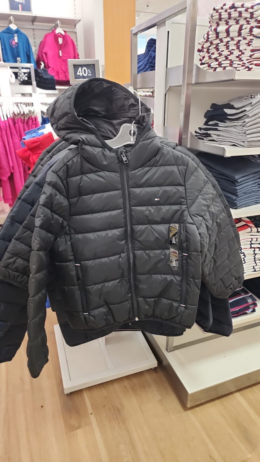 Boys Tommy Water-Resistant Packable Jacket black
