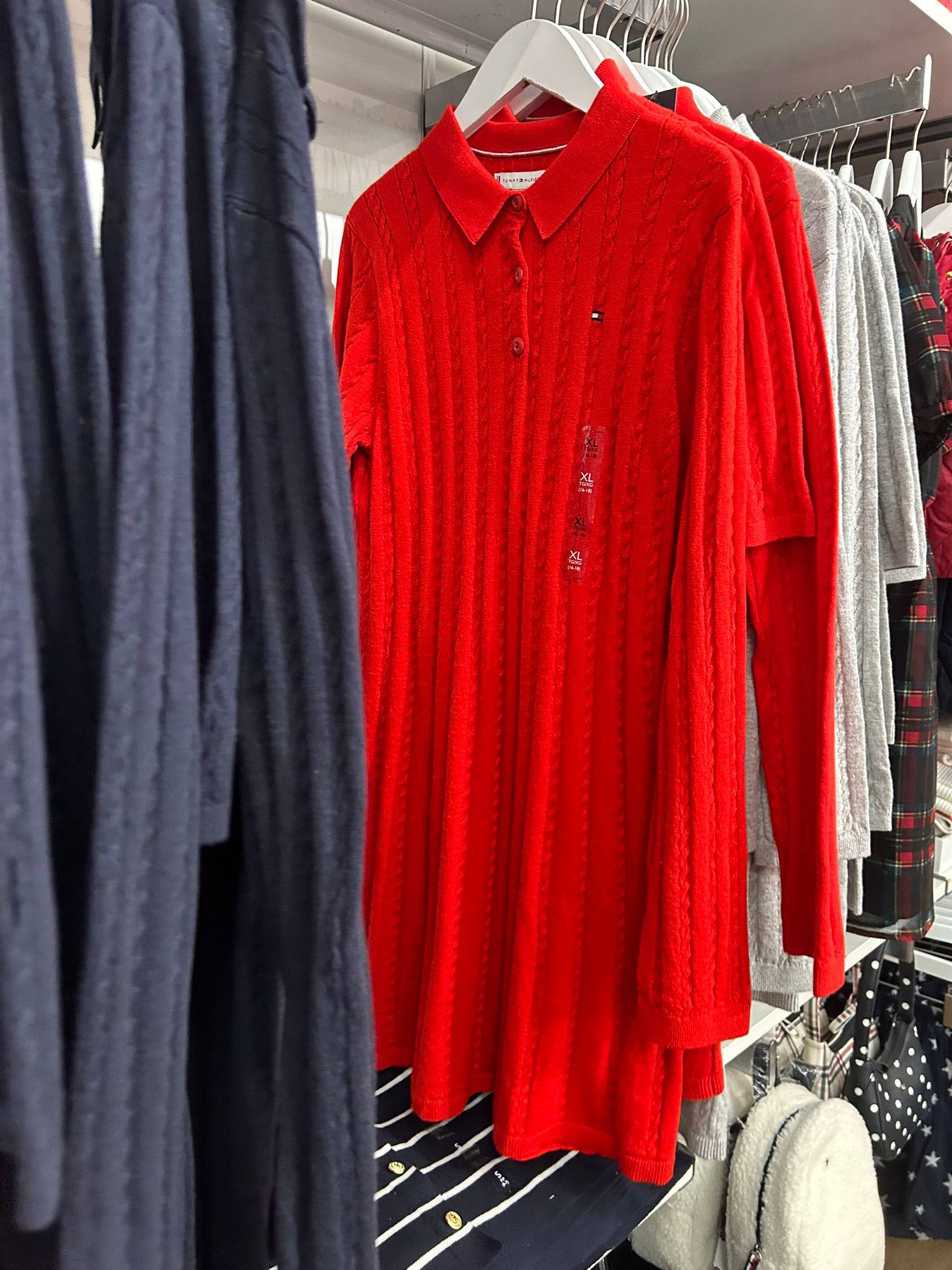 TOMMY Girls Kids' Polo Sweater Dress Deep Crimson