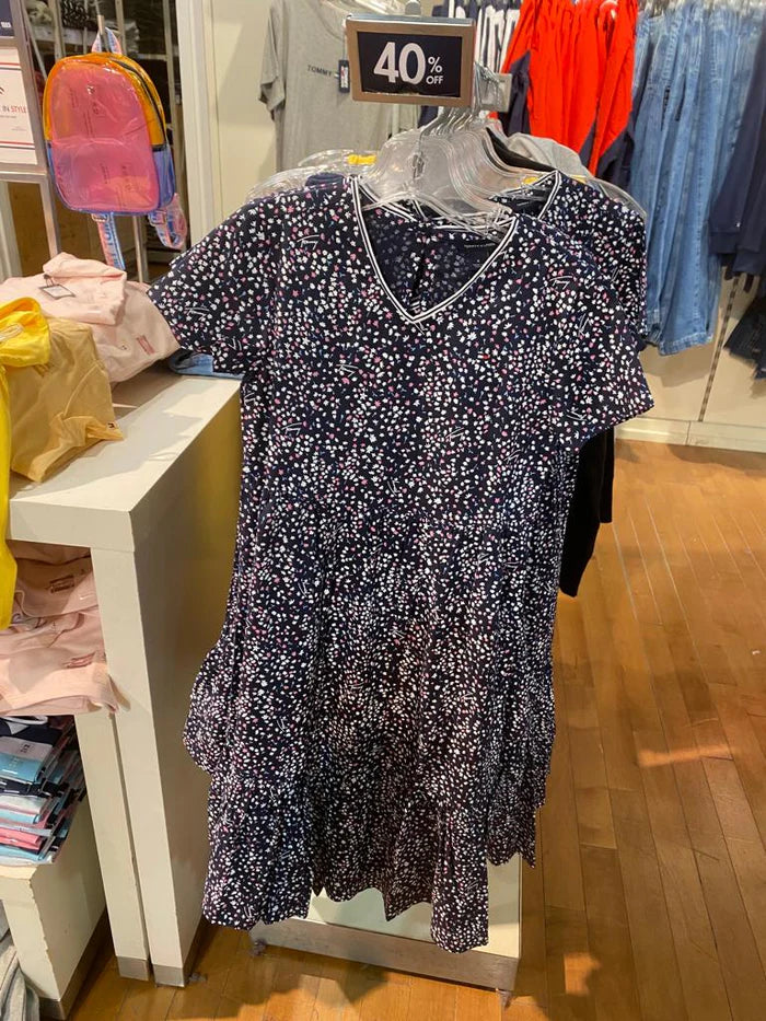 Tommy Hilfiger Kids V-Neck Floral Midi Dress