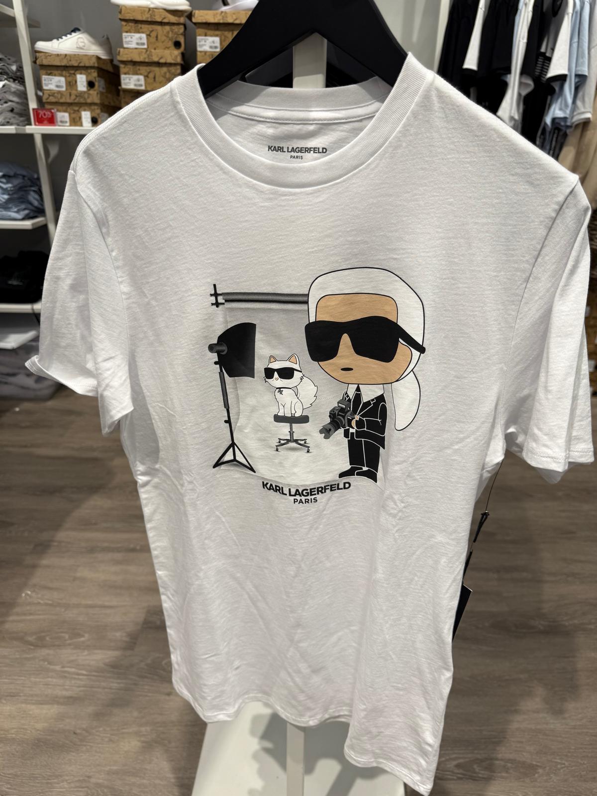 MENS' KARL LAGERFELD Paris & CHOUPETTE PHOTO T-SHIRT