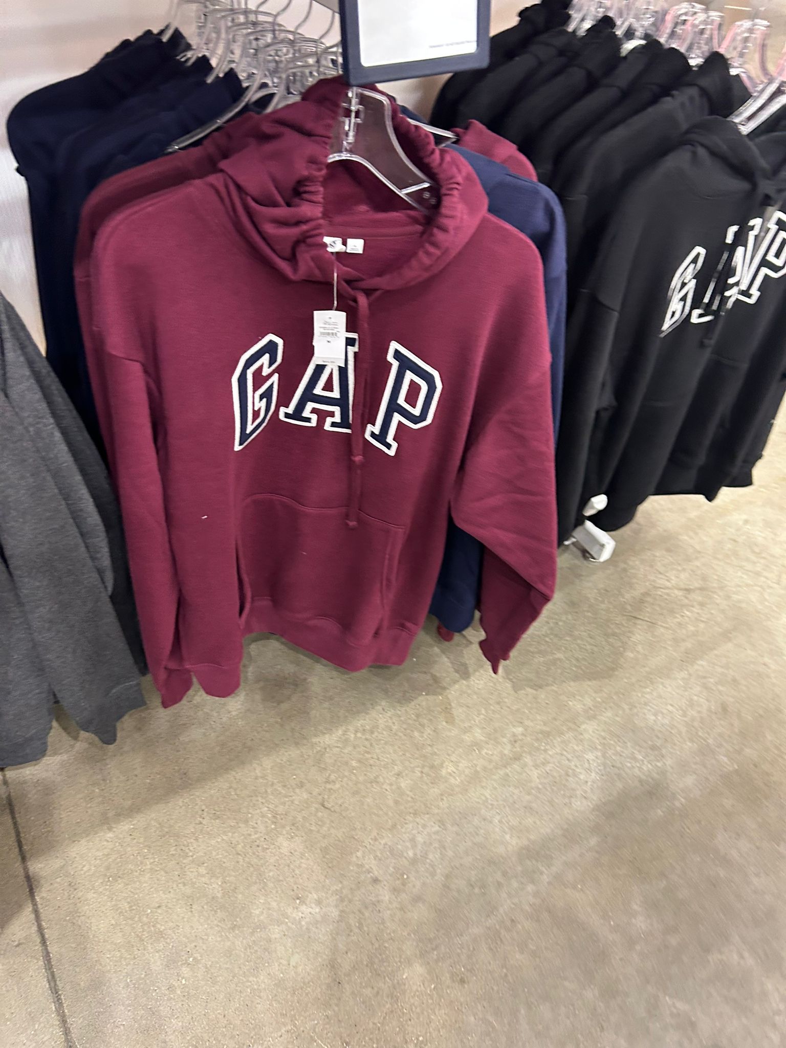 Womens' GAP Burgundy Red Pullover Logo Hoodie