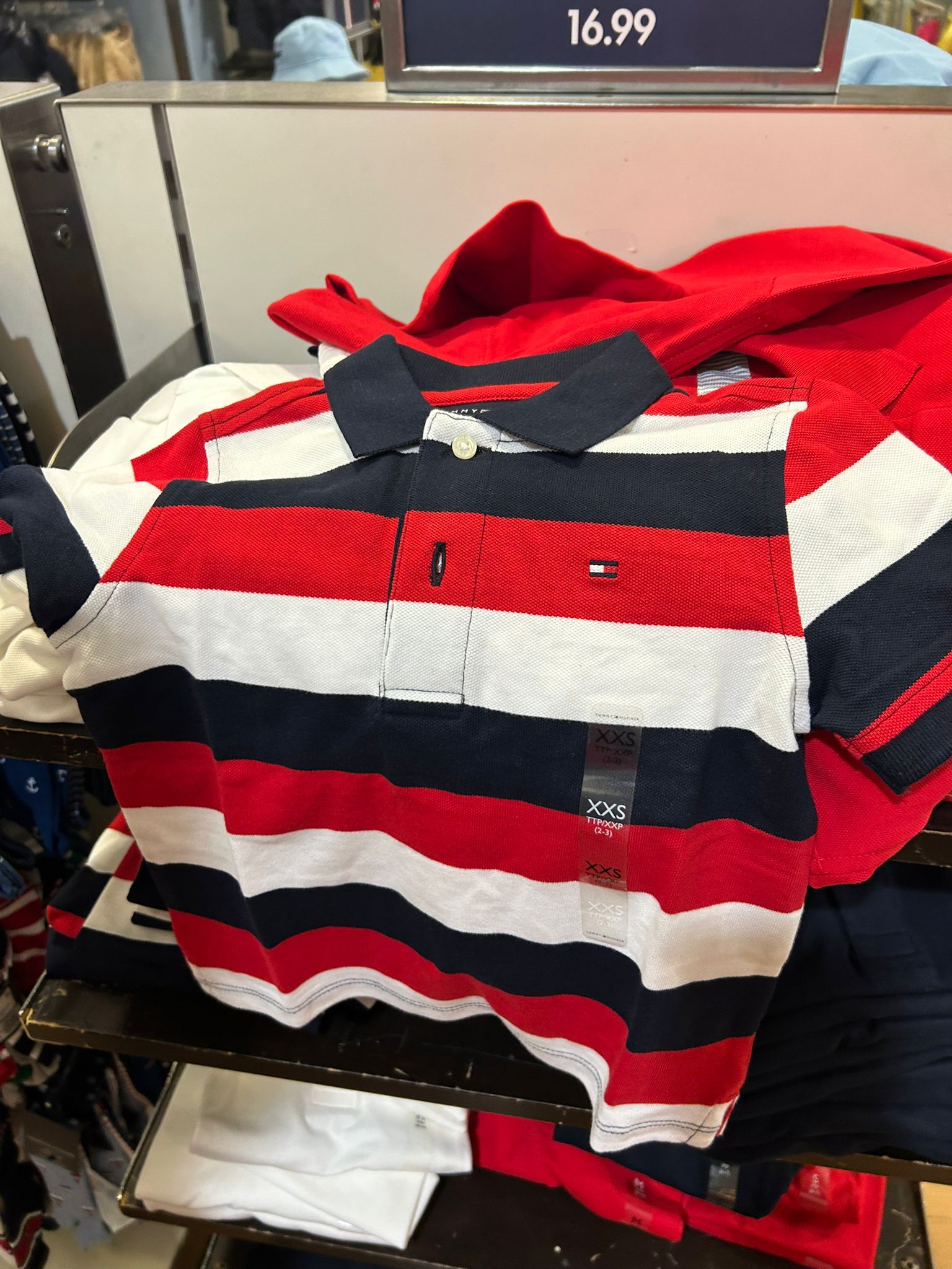 Tommy Hilfiger boys Block Stripe Polo/Navy Multi