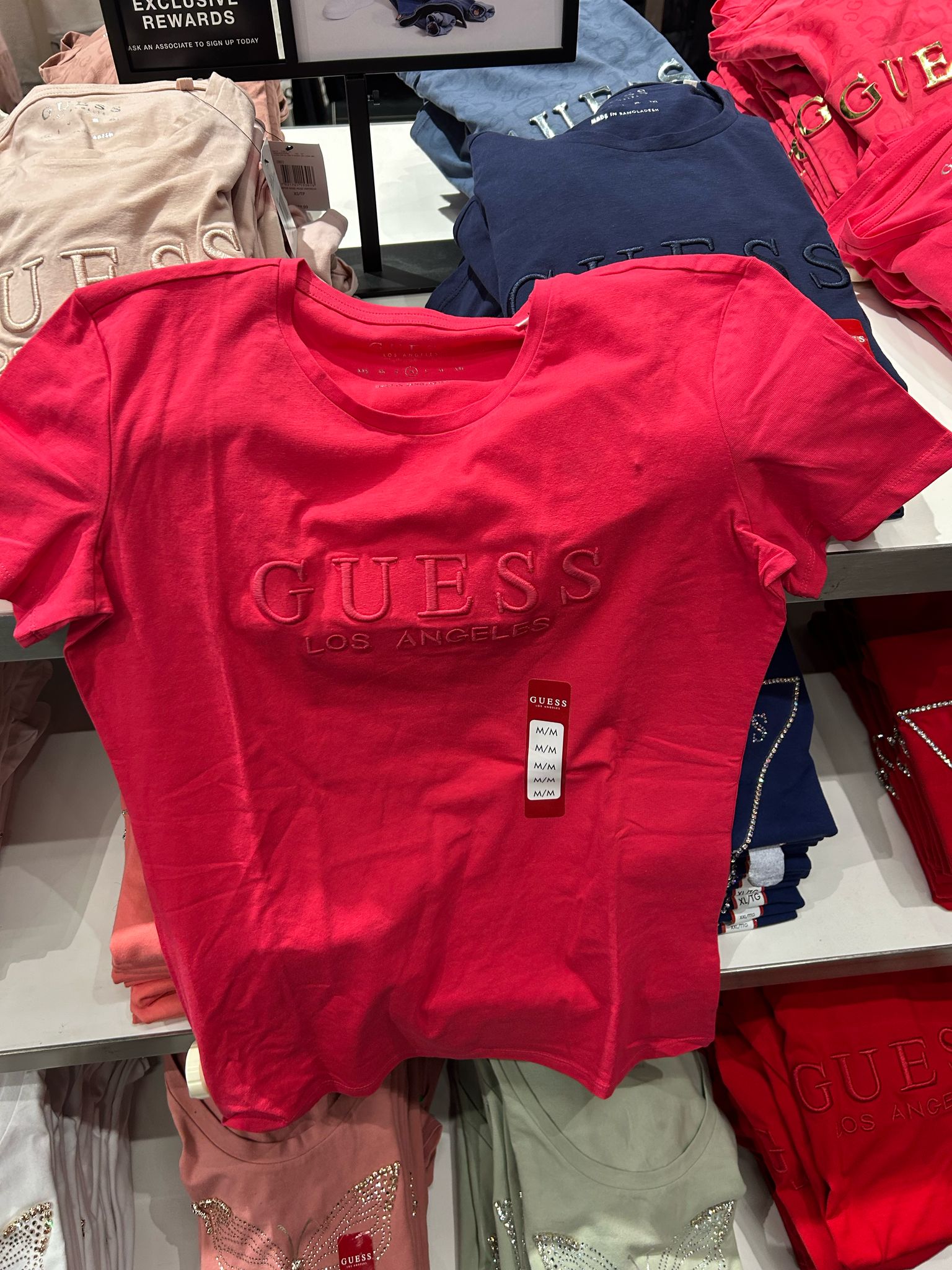 WOMEN GUESS Lizza Embroidered Logo Tee/ RED