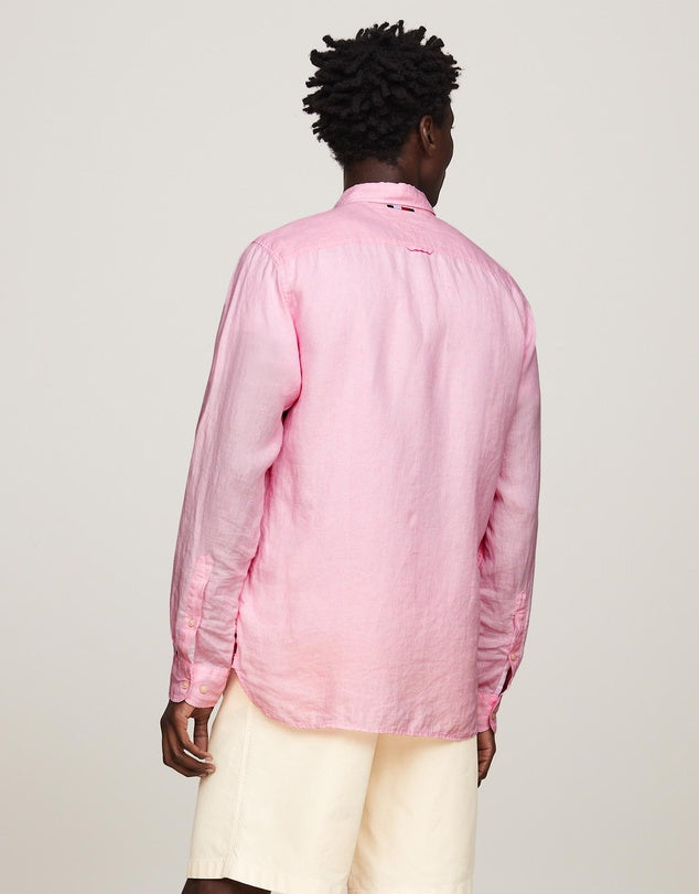 Tommy Hilfiger Mens' Pigment Dyed Linen Regular Fit Shirt