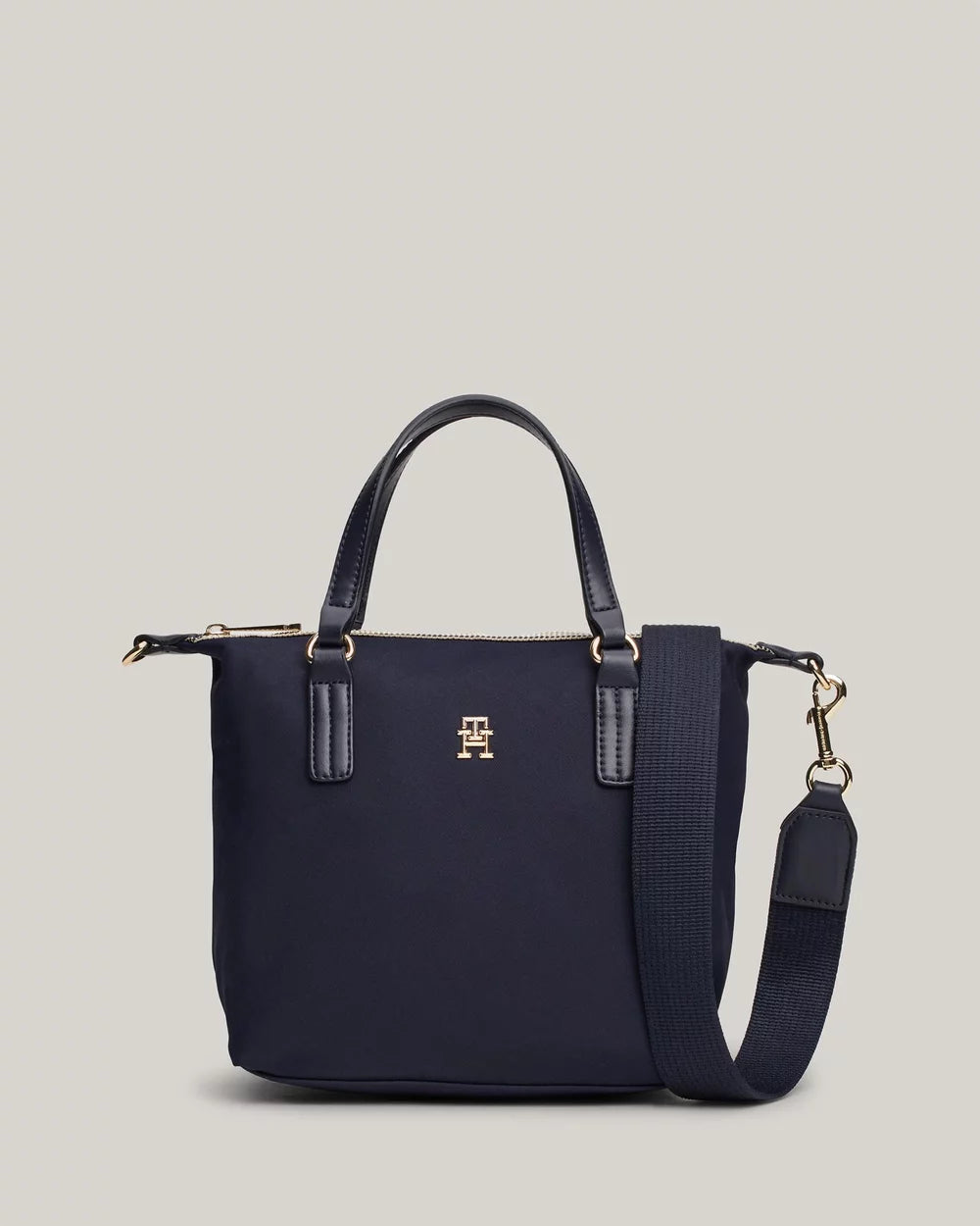 Tommy WOMENS' Signature Stripe Zip Small Tote Space Blue