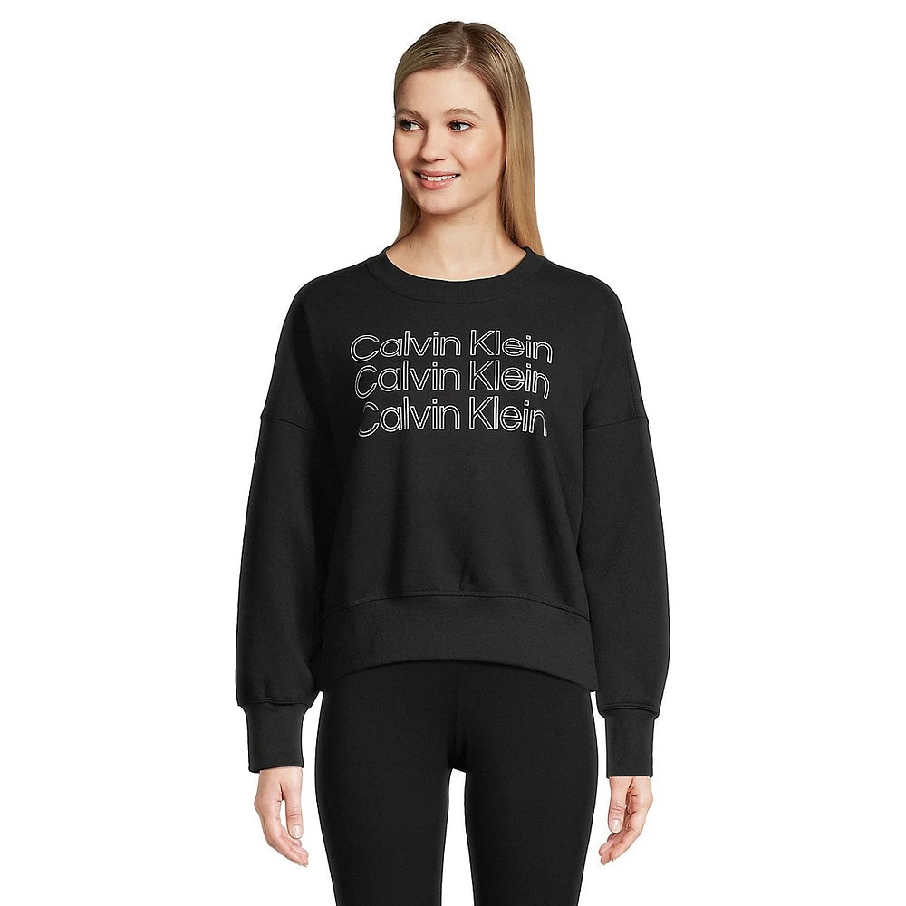 WOMENS' Calvin Klein Oversized Triple Foil Logo Sweatshirt