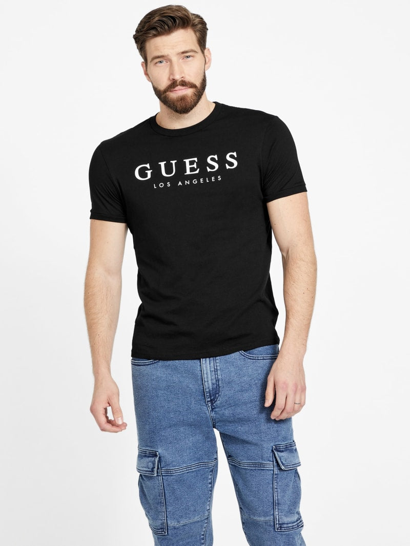 GUESS Kirk Logo Crew MEN Tee - Black