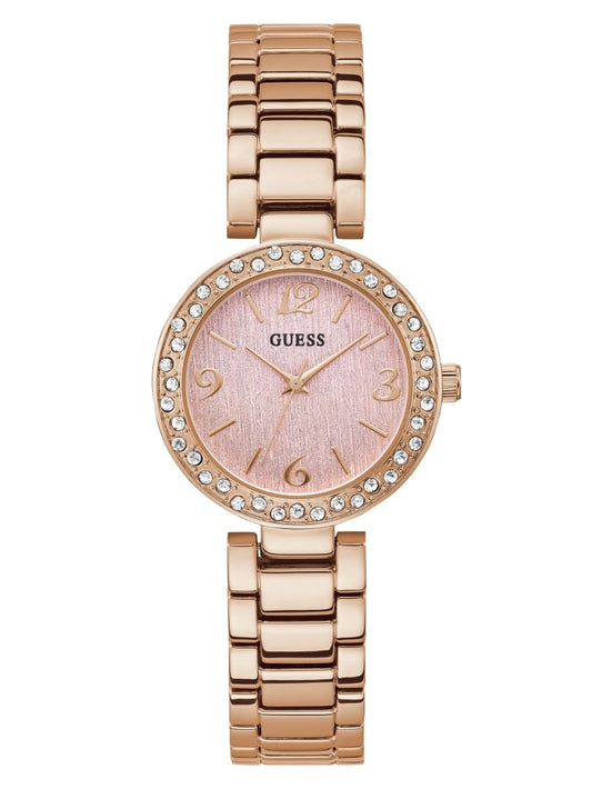 Women's Guess Rhinestone Rose Gold-Tone Analog Watch