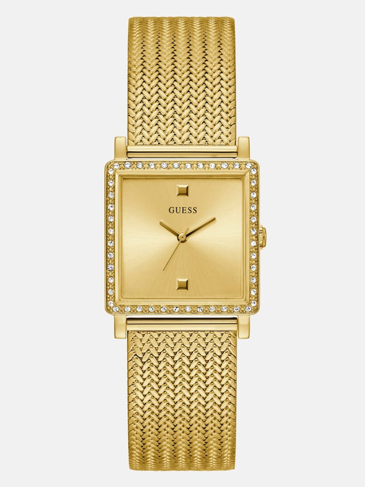 Women's Guess Gold-Tone Square Analog Watch