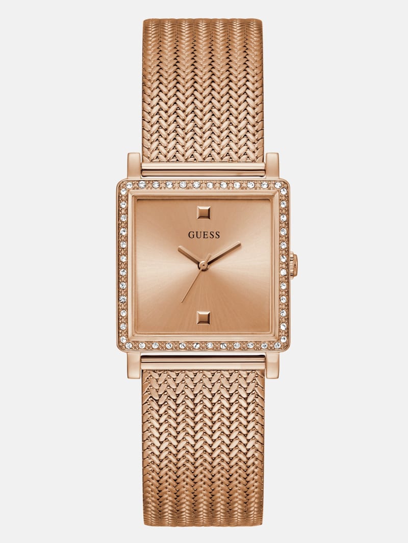 Women's Guess Rose Gold-Tone Mesh Analog Watch