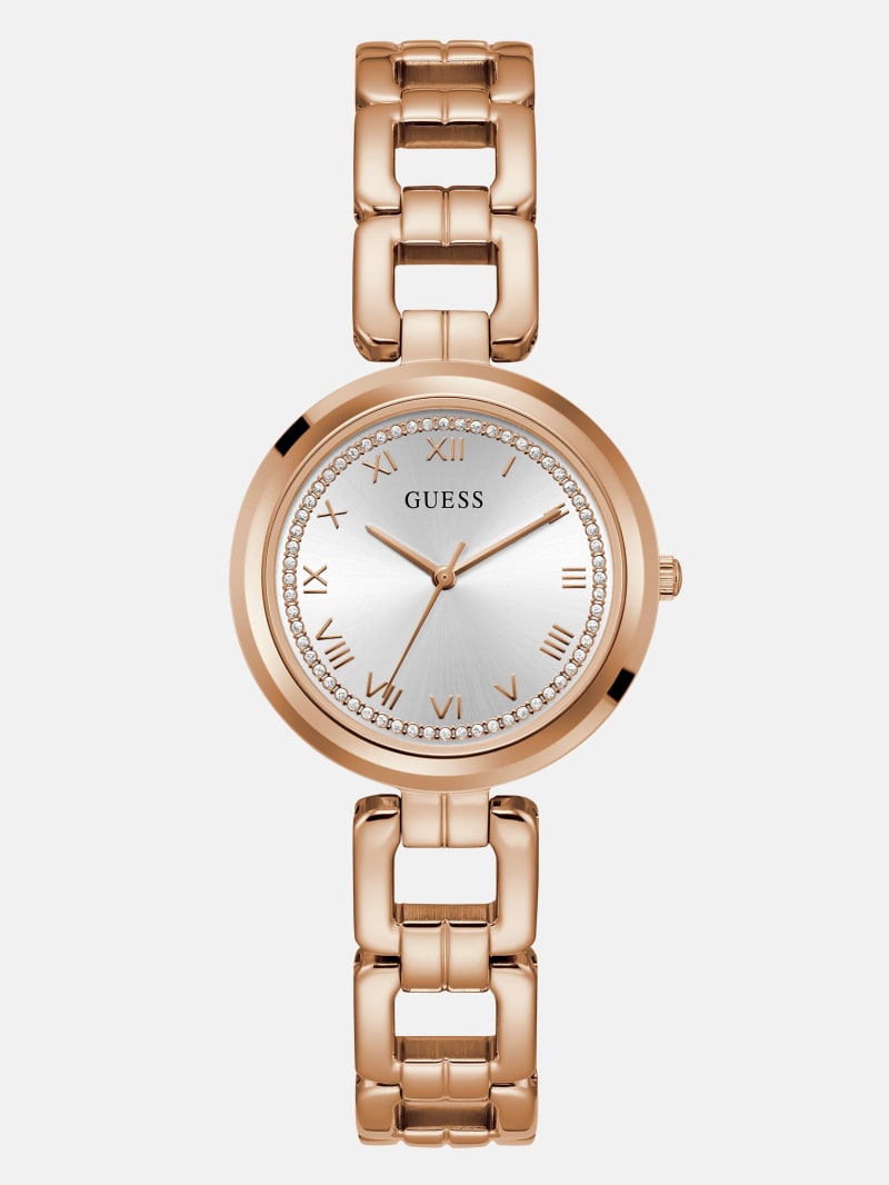 Women's Guess Rose Gold-Tone Round Analog Watch