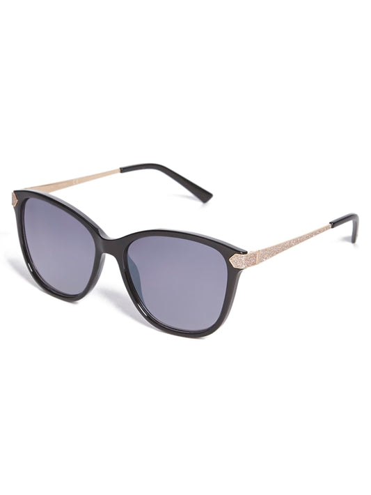 Womens' Guess Glitter Oversize Square Retro Sunglasses