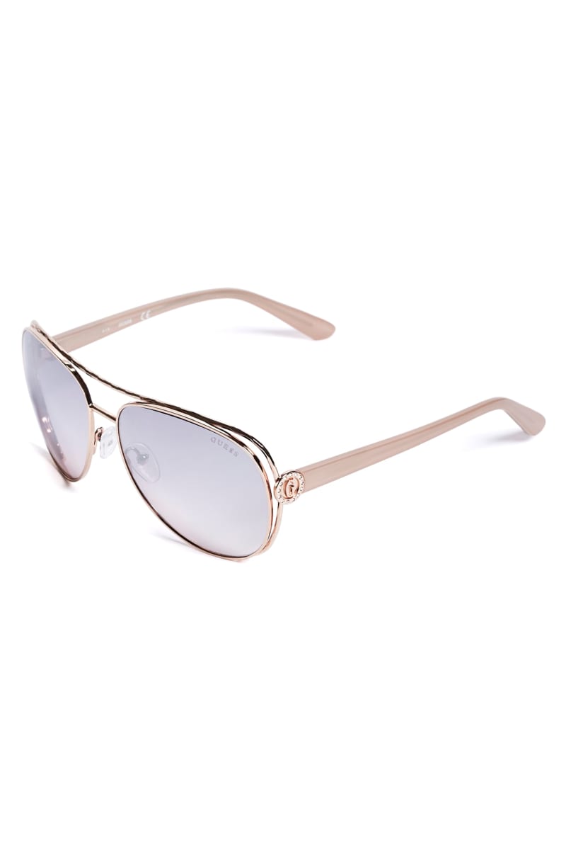 Womens' Guess Tinted Aviator Sunglasses