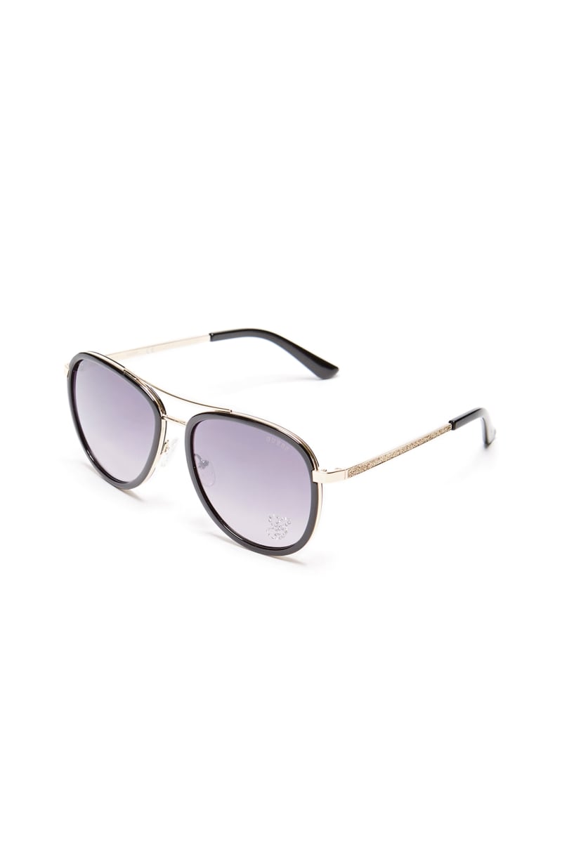 Womens' Guess Rhinestone G Aviator Sunglasses