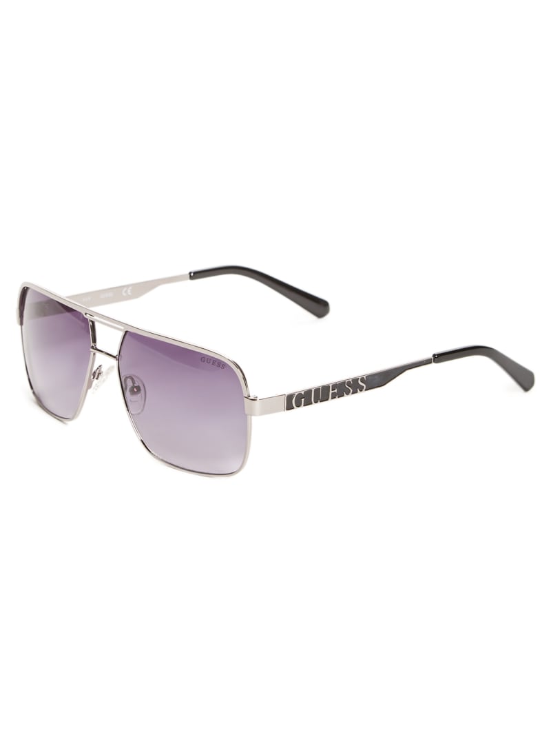 Mens' Guess Metal Navigator Sunglasses