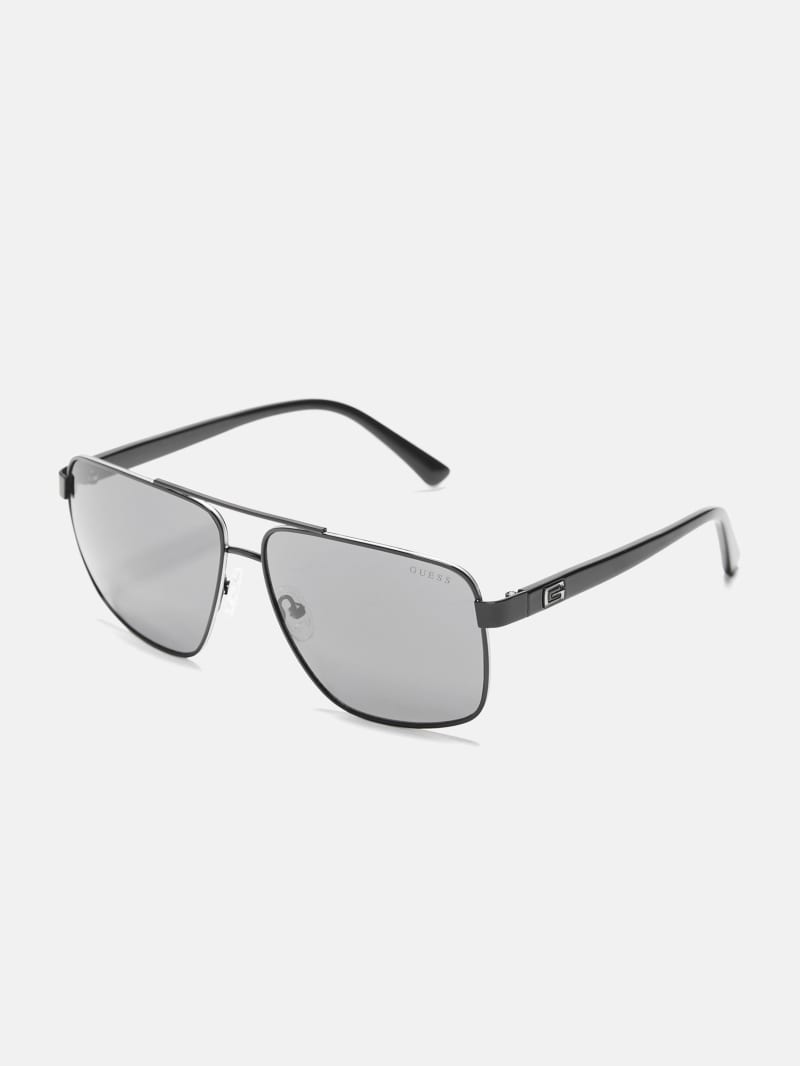 Mens' Guess Metal Navigator Sunglasses